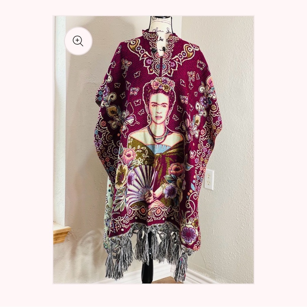 Mexican Traditional Frida Kahlo Poncho. Gaban Frida Kahlo.